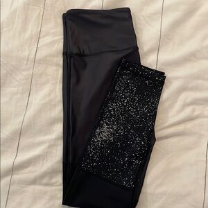 Black Leggings with White Speckle Design